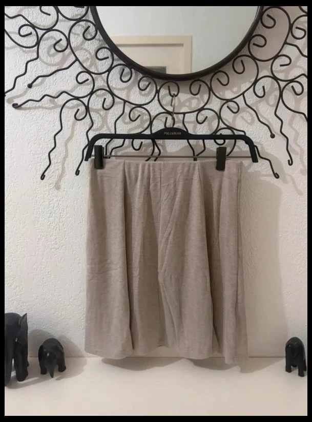 Jupe Patineuse Pimkie en Maille Côtelée Beige - Taille 36 (S)